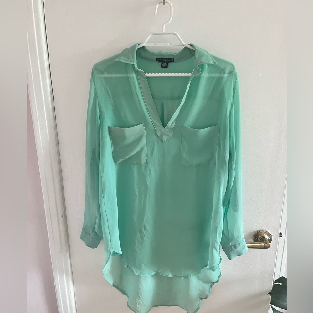 Seafoam High Low Blouse 👚